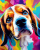 Expressive Beagle Art depicting its colorful sense of smell