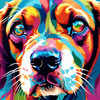 Expressive Beagle Art depicting its colorful sense of smell