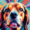 Expressive Beagle Art depicting its colorful sense of smell