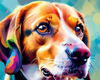Expressive Beagle Art depicting its colorful sense of smell