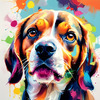 Expressive Beagle Art depicting its colorful sense of smell