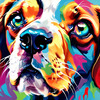 Expressive Beagle Art depicting its colorful sense of smell