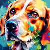 Expressive Beagle Art depicting its colorful sense of smell