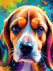 Expressive Beagle Art depicting its colorful sense of smell