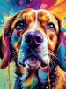 Expressive Beagle Art depicting its colorful sense of smell