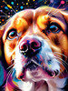 Expressive Beagle Art depicting its colorful sense of smell