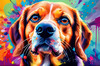 Expressive Beagle Art depicting its colorful sense of smell