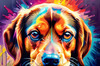 Expressive Beagle Art depicting its colorful sense of smell