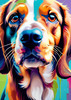 Expressive Beagle Art depicting its colorful sense of smell