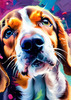 Expressive Beagle Art depicting its colorful sense of smell
