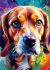 Expressive Beagle Art depicting its colorful sense of smell