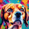 Expressive Beagle Art depicting its colorful sense of smell