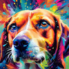 Expressive Beagle Art depicting its colorful sense of smell