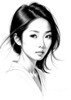Minimalist Pen Strokes Depicting Woman's Contemplative Expression