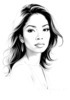Minimalist Pen Strokes Depicting Woman's Contemplative Expression
