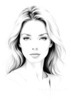 Minimalist Pen Strokes Depicting Woman's Contemplative Expression