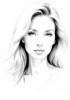 Minimalist Pen Strokes Depicting Woman's Contemplative Expression