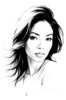 Minimalist Pen Strokes Depicting Woman's Contemplative Expression
