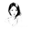 Minimalist Pen Strokes Depicting Woman's Contemplative Expression