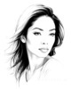 Minimalist Pen Strokes Depicting Woman's Contemplative Expression