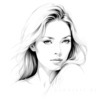 Minimalist Pen Strokes Depicting Woman's Contemplative Expression