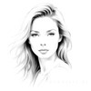 Minimalist Pen Strokes Depicting Woman's Contemplative Expression