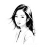 Minimalist Pen Strokes Depicting Woman's Contemplative Expression