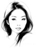 Minimalist Pen Strokes Depicting Woman's Contemplative Expression