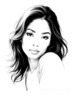 Minimalist Pen Strokes Depicting Woman's Contemplative Expression