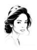 Minimalist Pen Strokes Depicting Woman's Contemplative Expression