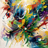 Contemporary Color Field Abstract Art Print - Color Exploration