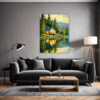 Countryside Lake Cabin Living Room Demo