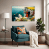 Couple at Cliffside Living Room Demo