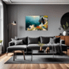 Couple at Cliffside Living Room Demo