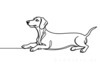 Minimalist Line Art of a Playful Dachshund