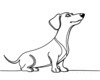 Minimalist Line Art of a Playful Dachshund