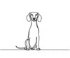 Minimalist Line Art of a Playful Dachshund