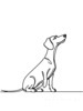 Minimalist Line Art of a Playful Dachshund