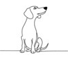 Minimalist Line Art of a Playful Dachshund