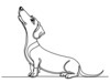 Minimalist Line Art of a Playful Dachshund