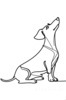 Minimalist Line Art of a Playful Dachshund