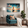 Dawn Solitary Sailboat Living Room Demo