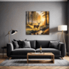 Deer at Golden Sunset Living Room Demo