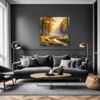 Deer at Golden Sunset Living Room Demo