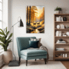 Deer at Golden Sunset Living Room Demo