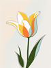 Minimalist Line Art of Tulip Contour with Petal Overlap