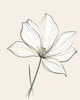 Minimalist Line Art of Tulip Contour with Petal Overlap