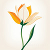 Minimalist Line Art of Tulip Contour with Petal Overlap