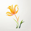 Minimalist Line Art of Tulip Contour with Petal Overlap