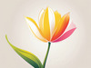 Minimalist Line Art of Tulip Contour with Petal Overlap